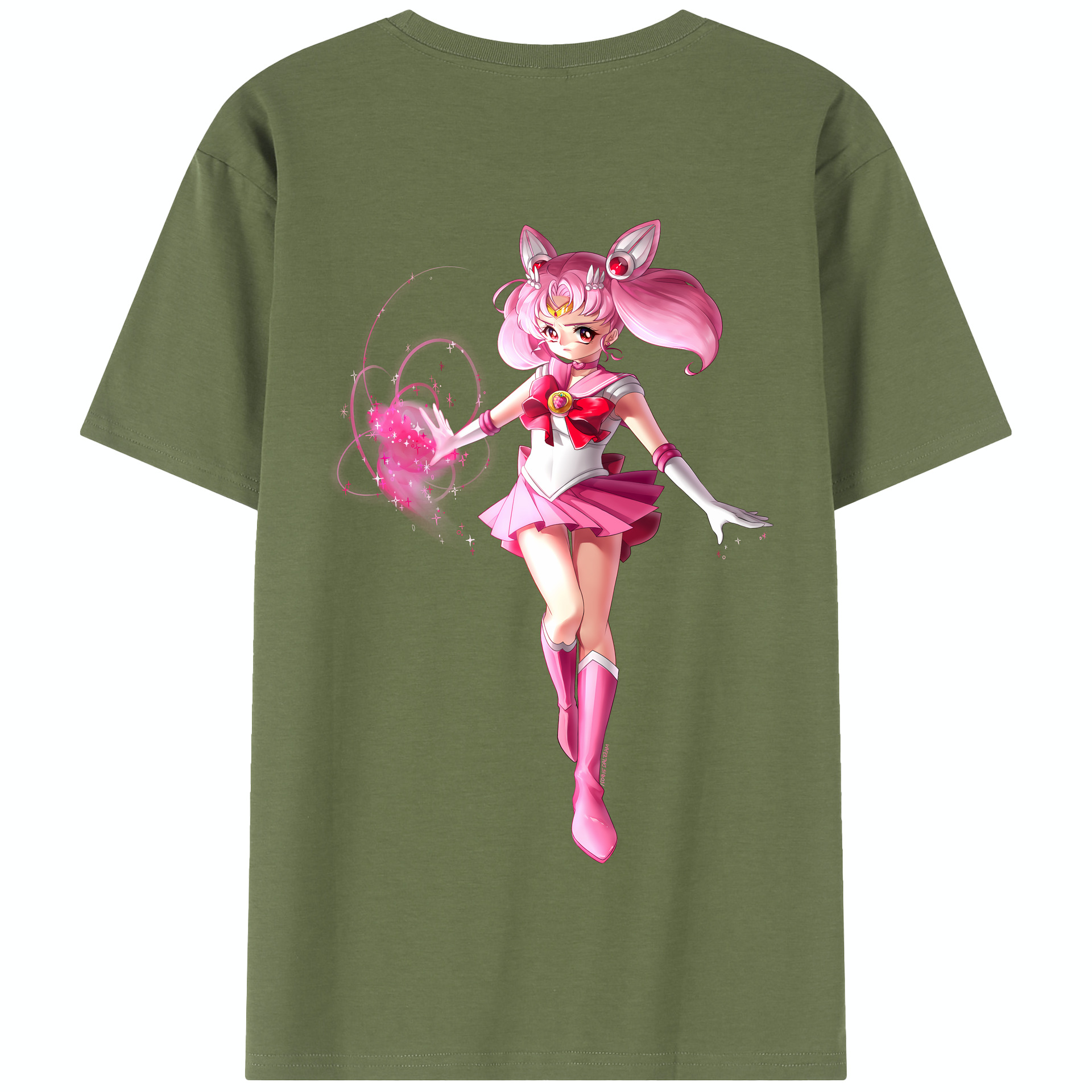 （画像用） 美少女戦士セーラームーン ちびうさ Sailor Moon Chibiusa Tsukino Usagi Small Lady Serenity 綿100％半袖Tシャツ（背面プリント）
